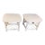 Pair of Vintage Coastal White Rattan Side Tables Square With Round Edges. For Sale