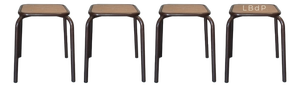 Vintage Industrial Stackable Bar Stools from Mullca, France, 1950s, Set of 4