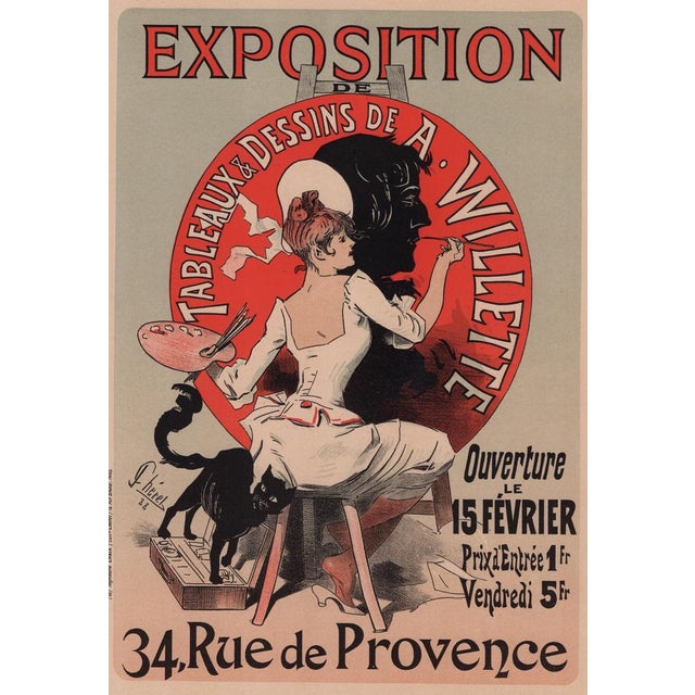 Jules Chéret (1836-1932) Exposition Tableaux et Dessins de A. Willette Year: 1897 Lithograph on wove paper Publisher:...