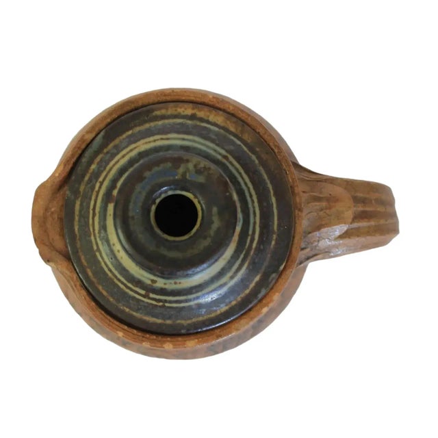 Farmhouse Lidded Studio Pottery Pitcher For Sale - Image 3 of 13