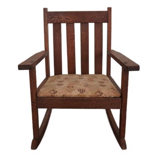 Vintage Mission-Style Children’s Rocking Chair For Sale