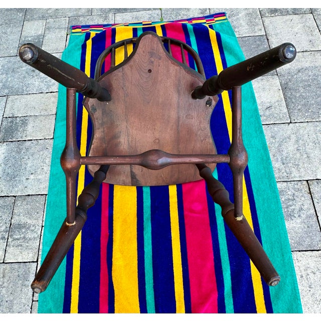 Antique Early 20th Century Nichols & Stone Bow Back/Saddle Seat Colonial Windsor Chair For Sale - Image 10 of 12