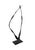 Contemporary Large Suar Wood Sculpture, Burnt Finish on Black Metal Stand, Modern Organic For Sale - Image 3 of 9