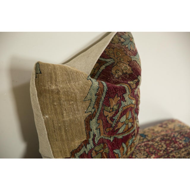 Contemporary Antique Kerman Rug Fragment Pillow For Sale - Image 3 of 4