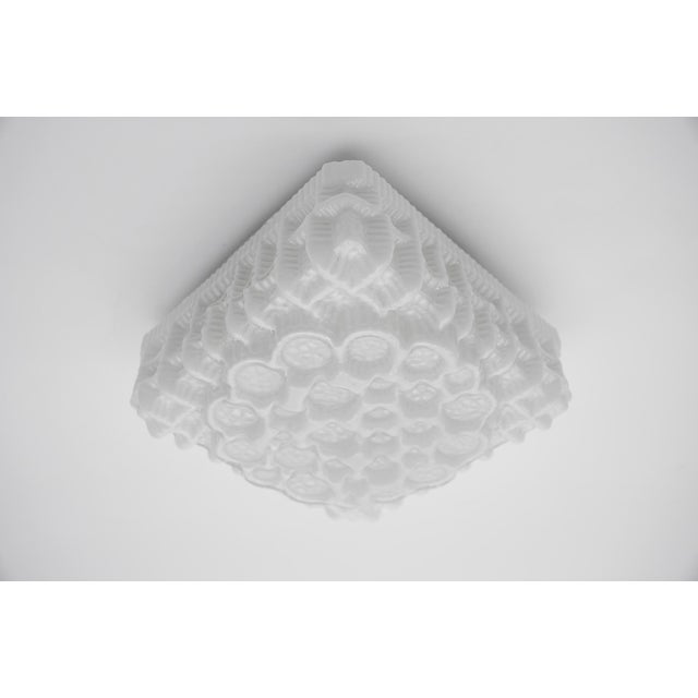 Milk Glass Ring Flush Mount Lamp, Germany, 1960s For Sale - Image 4 of 14