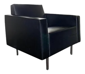 Modernist Black and Chrome Lounge Chair, 1950s