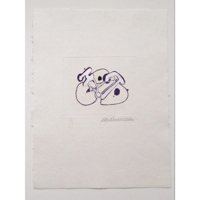 Paper John Chamberlain Signed Print 'Linked and United' From 'Outer Signs of Inner Grace' Suite 1986, Unframed For Sale - Image 7 of 10