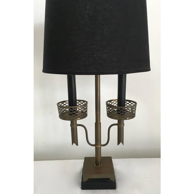 Mid 20th Century Brass Two-Light Table Desk Lamp After Tommi Parzinger For Sale - Image 5 of 6