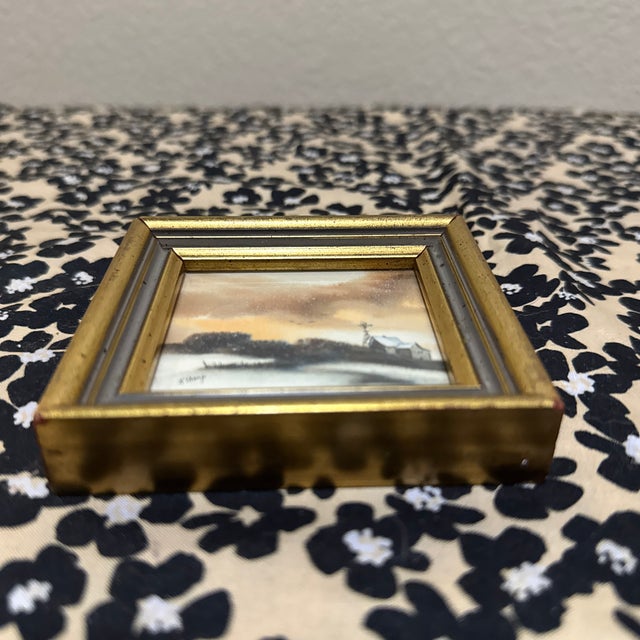 Capture the quiet beauty of the countryside with this original miniature landscape painting by renowned artist Kit Shoop....