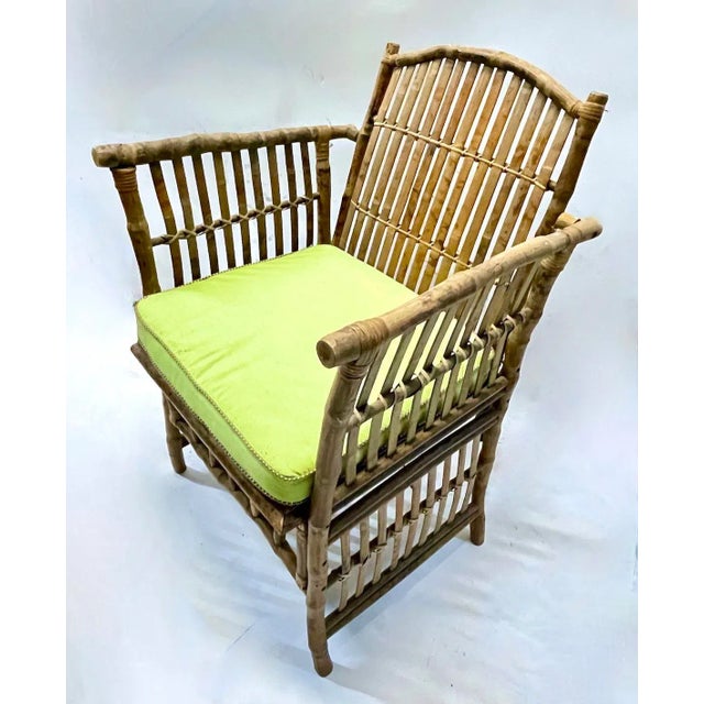 Vintage Chinoiserie Style Bamboo Armchairs , Pr For Sale In Atlanta - Image 6 of 11