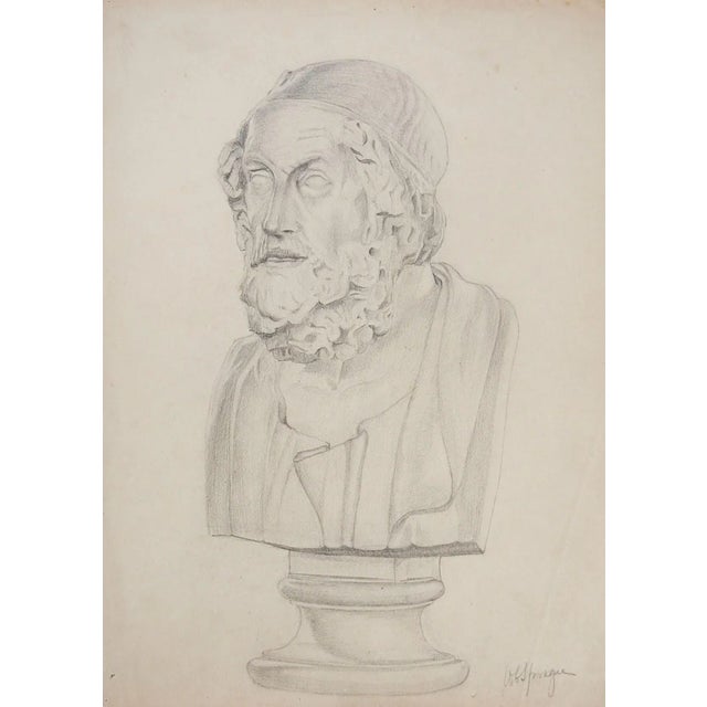Antique Carved Bust Drawing Study For Sale - Image 4 of 4