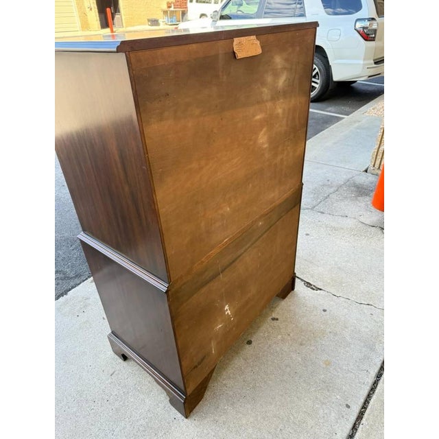 Henkel Harris Henkel Harris Chippendale Style Solid Mahogany Tall Chest High Dreser For Sale - Image 4 of 11