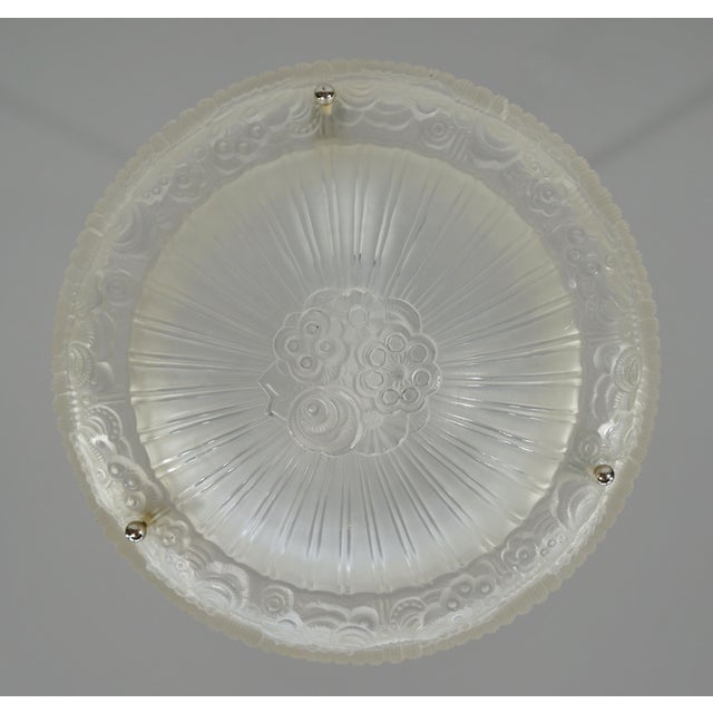 French Art Deco Pendant Light by Georges Leleu 1930 France For Sale - Image 6 of 13