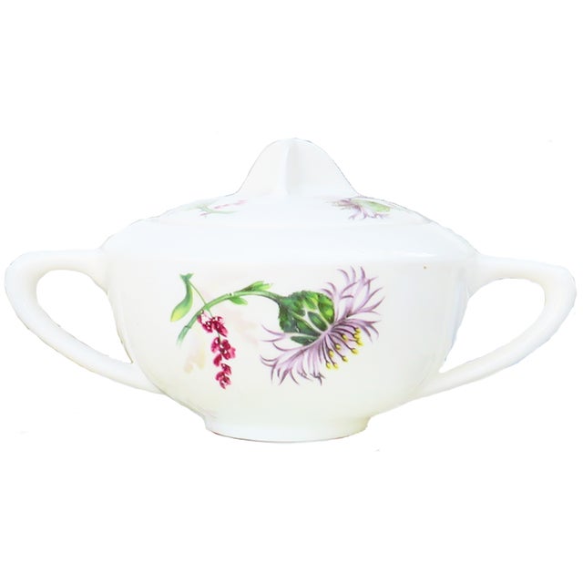 1940s Purple Thistle Limoges China, 6 Place Settings + Platter, 35 Pieces For Sale - Image 4 of 6