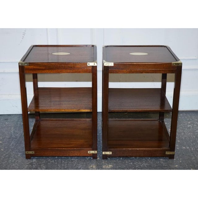 Vintage Military Campaign Brass Side Tables from Kennedy London, Set of 2 For Sale - Image 12 of 14