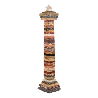 The Traveler’s Monument – Marble and Onyx Grand Tour Obelisk, 19th Century For Sale