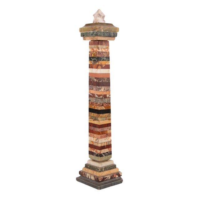 The Traveler’s Monument – Marble and Onyx Grand Tour Obelisk, 19th Century For Sale