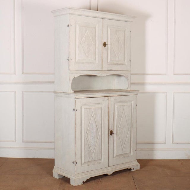 Wood Swedish Painted Cabinet For Sale - Image 7 of 9