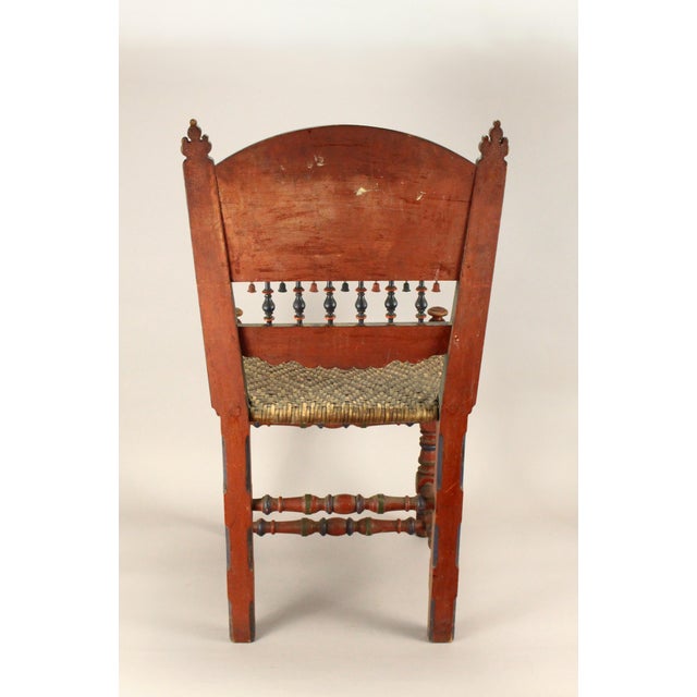 Dated 1902 German Schwälmer Folk Art Wedding Chair For Sale - Image 15 of 18