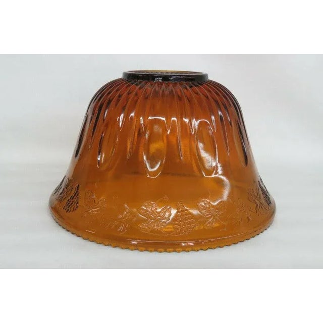 Indiana Harvest Grape Style Amber Glass Punch Bowl For Sale - Image 9 of 11