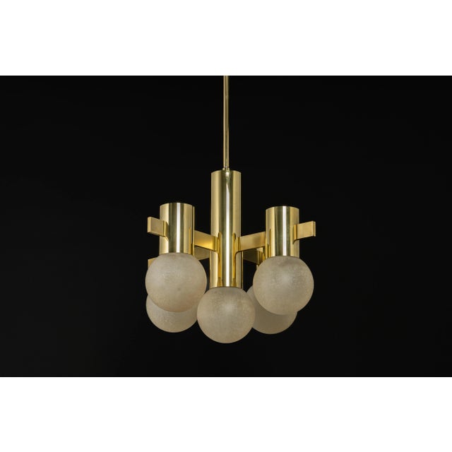 Stunning Sciolari Brass Chandelier, Italy, 1960s For Sale - Image 11 of 13