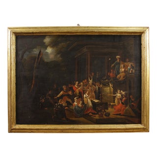 Flemish Artist, The Dispute of Saint Catherine of Alexandria with the Philosopher, 1870, Oil on Panel, Framed For Sale