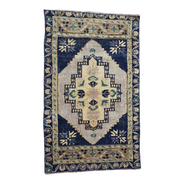 Faded Kurdish Wool Carpet For Sale