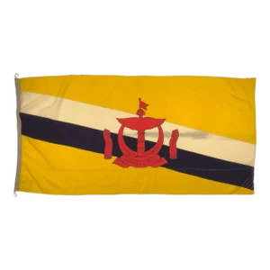 Vintage Wool Hand-Painted Flag of Brunei