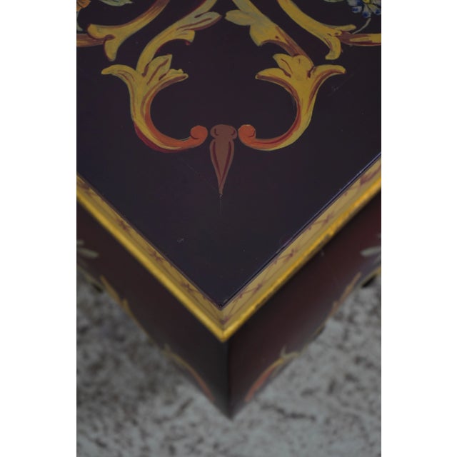 Paint Stunning Hand Paint Decorated Neoclassical Finish Coffee Table For Sale - Image 7 of 12