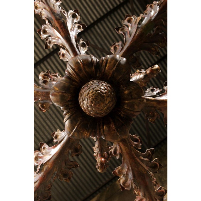 Mid 20th Century Large Italian Renaissance Style Chandelier For Sale - Image 4 of 11