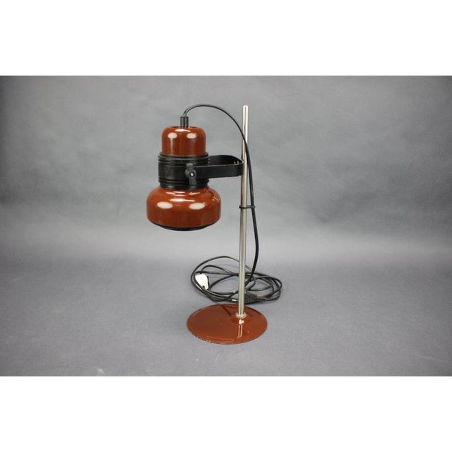 Space Age Hungarian Table Lamp in Brown Enamel, 1970s For Sale - Image 6 of 10
