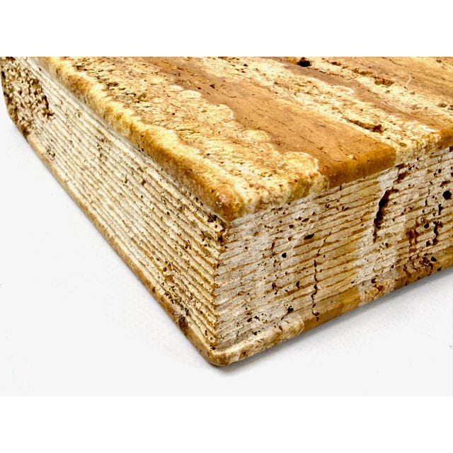 Italian Travertine Bookend in the Shape of Book attributed to Fratelli Manelli, 1960s For Sale - Image 6 of 7