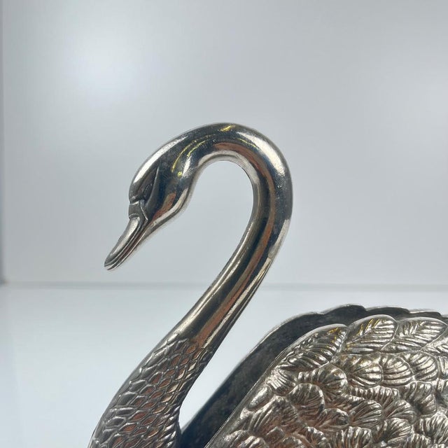 Silver Swan Towel Rack in Silver-Plated Metal, 1970s For Sale - Image 8 of 9
