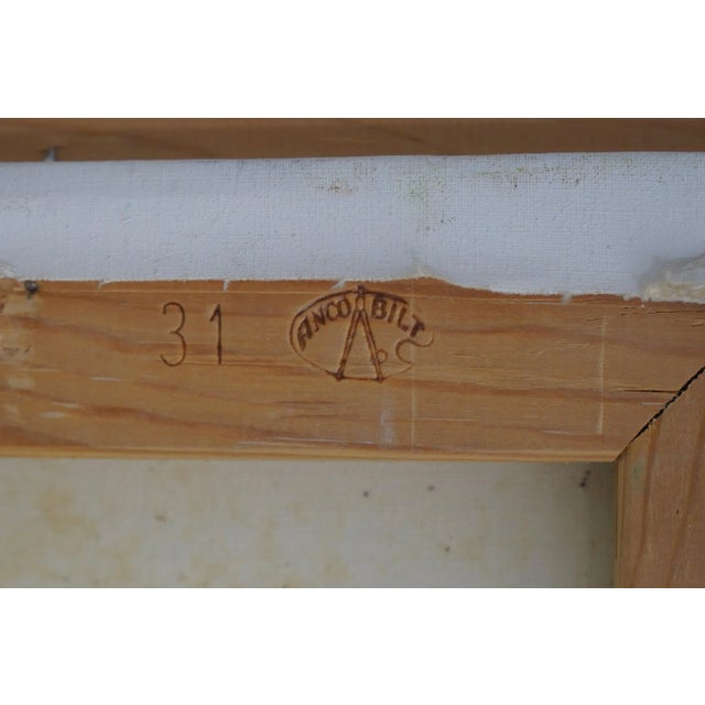 Artist Signed Vibrant Color Lady in Garden Oil Painting on Canvas For Sale - Image 13 of 13