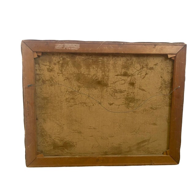 Antique Oil Painting on Canvas on a Lounging Nude Woman Being Shown Her Reflection in a Mirror by a Winged Cherub, Circa 1920 For Sale In Philadelphia - Image 6 of 10