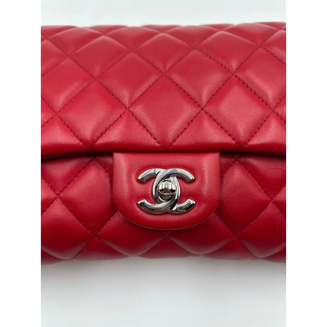 Chanel Red Quilted Leather New Clutch Bag 2013 For Sale - Image 11 of 12