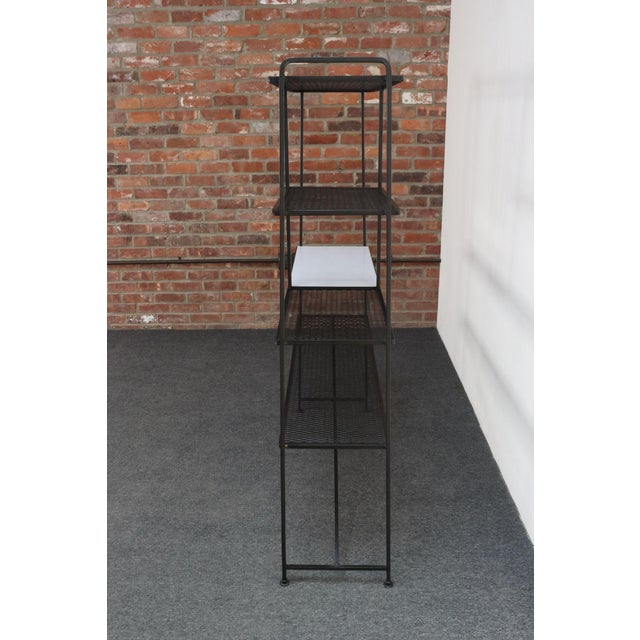 Metal Mid-Century American Modern Iron Shelving Unit / Etagere by Freda Diamond For Sale - Image 7 of 18