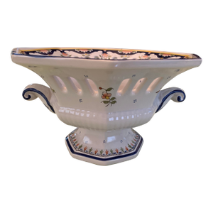 French Rouen Style Faience Compote Pedestal Bowl