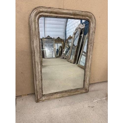 19th Century 19th Century Antique French Louis Philippe Arched Carved Wood Top Mirror For Sale - Image 5 of 6