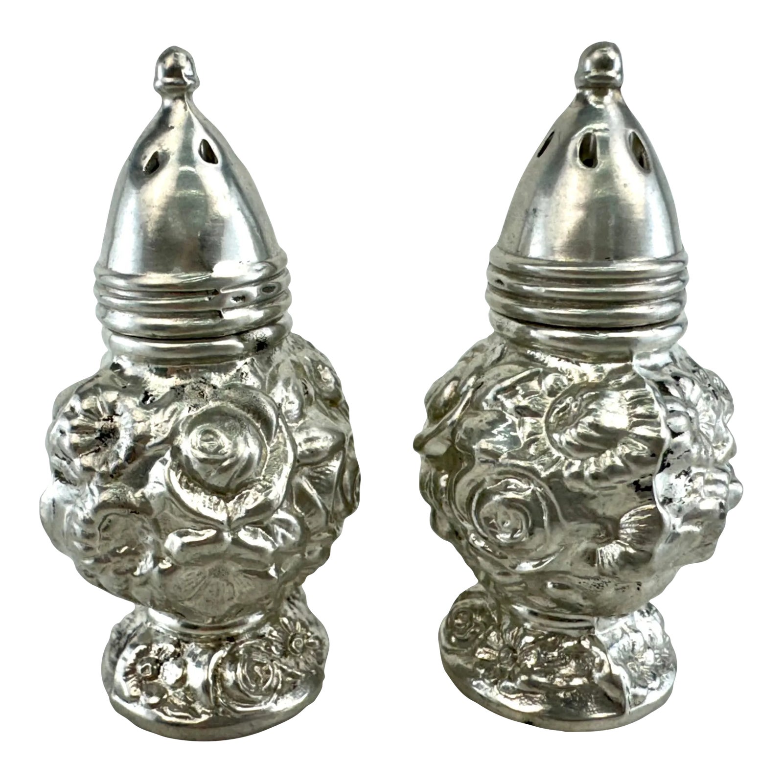 1960s Vintage John C. Baker Pewter Salt and Pepper Shakers- a Pair