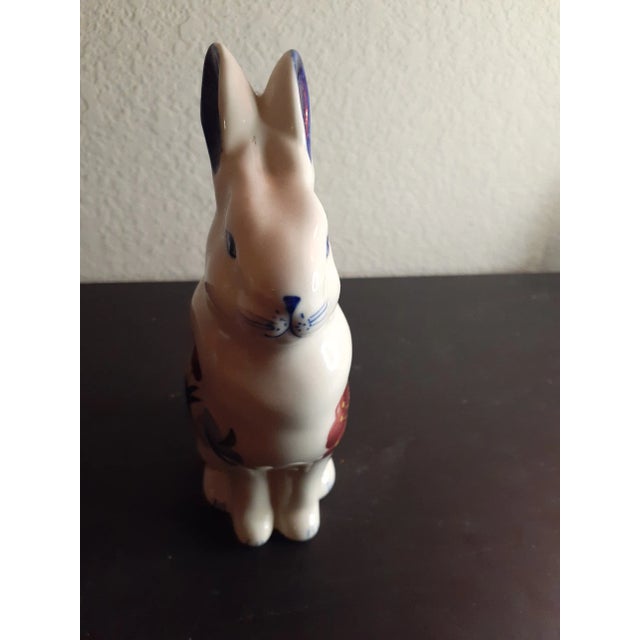 This is a Handpainted Ceramic 6" Bunny Figurine Likely Made in Italy. Procured at auction BOX 18