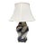 Navy/Khaki Leave Pattern Porcelain Table Lamp For Sale