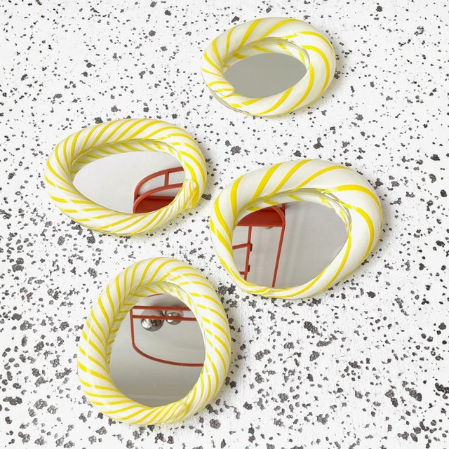 Glass Large Candy Mirror in Striped Glass by Studio Berg For Sale - Image 7 of 14