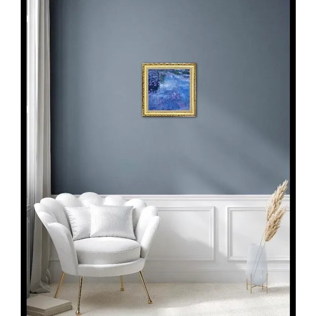 Quiet Places & Water Gardens — Cloud Reflections in the Lily Pond Original oil painting by L. Haas, 12 x 12 in unframed...