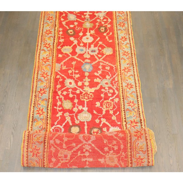 Extravagant 19th Century Oushak Wide Long Runner rug no. j5332 For Sale - Image 4 of 10