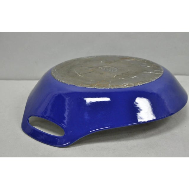 Vintage Michael Lax Copco Denmark Modern Blue Enamel Cast Iron Paella Dish Pan For Sale - Image 9 of 15