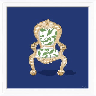 Palace Chair, Navy By Dana Gibson, Framed Art Print For Sale