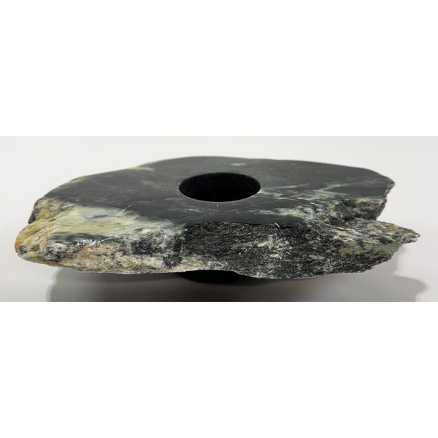 Contemporary Organic Cut Stone Votive Holder For Sale - Image 3 of 9