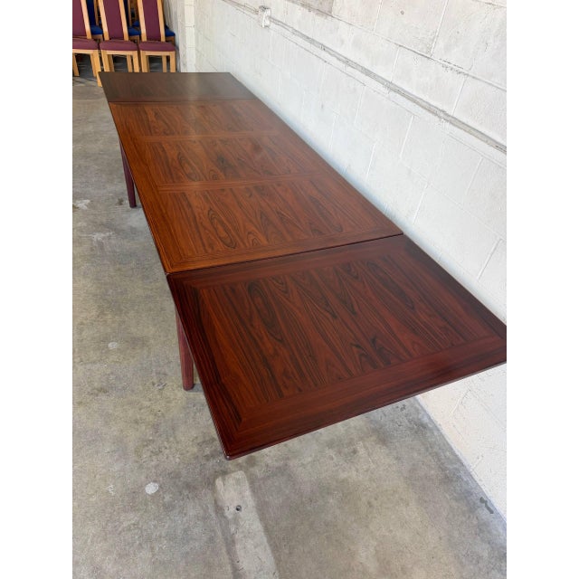 Skovby Mobelfabrik Rosewood Extendable Dining Table Denmark Mid-Century Modern 1970s For Sale - Image 9 of 12