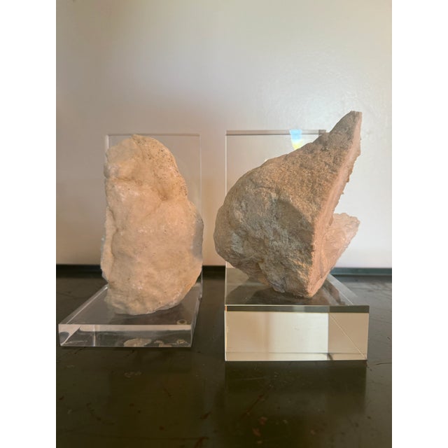 Contemporary Organic Geode & Lucite Bookends - Set of 2 For Sale - Image 3 of 10